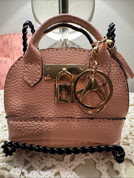 The Unbranded Brand Accessories - Mini Dome Pink Keychain Bag Charm